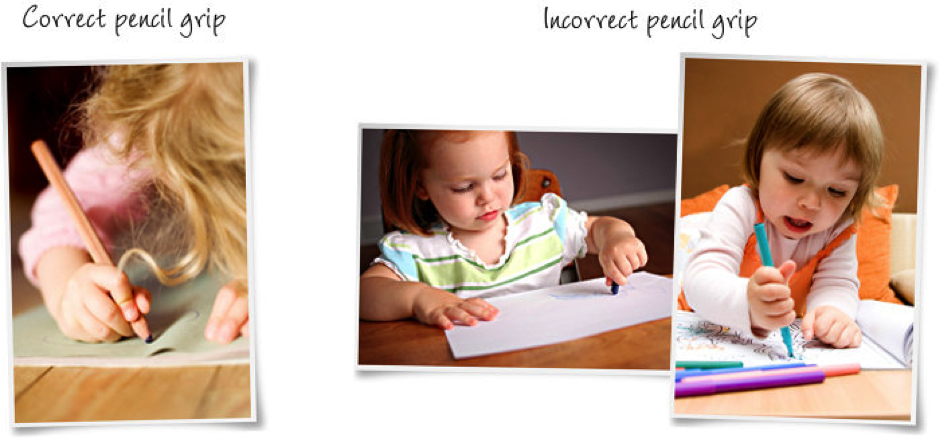 how to improve handwriting - correct and incorrect pencil grip